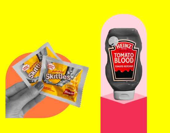 mustard skittles and tomato ketchup for What is thinking inside the box?