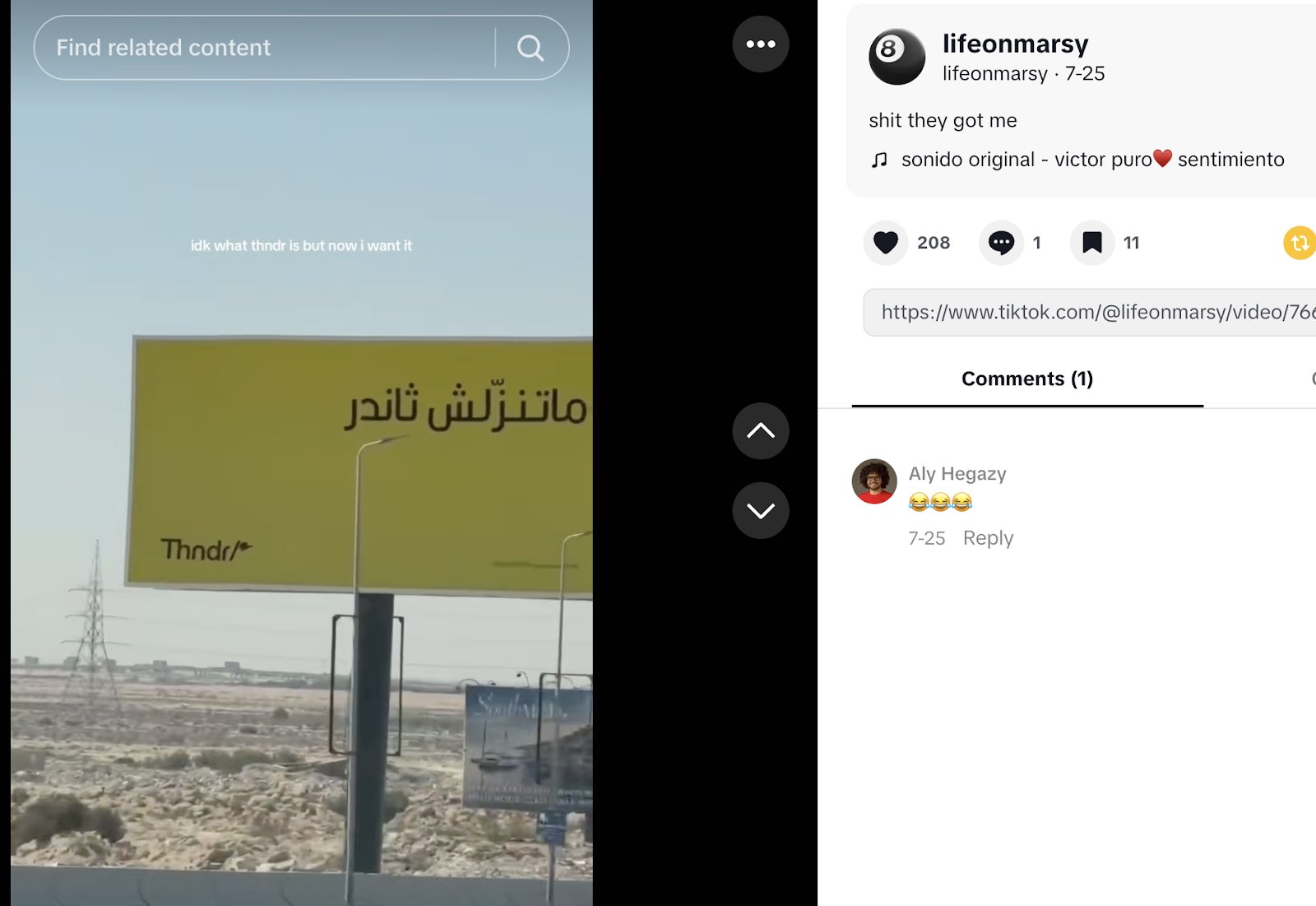 Marsy's TikTok about the billboard