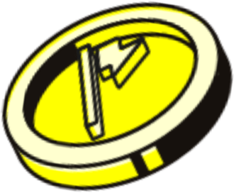 Thndr logo on a gold icon ثاندر لوجو على تصميم عملة ذهبية
